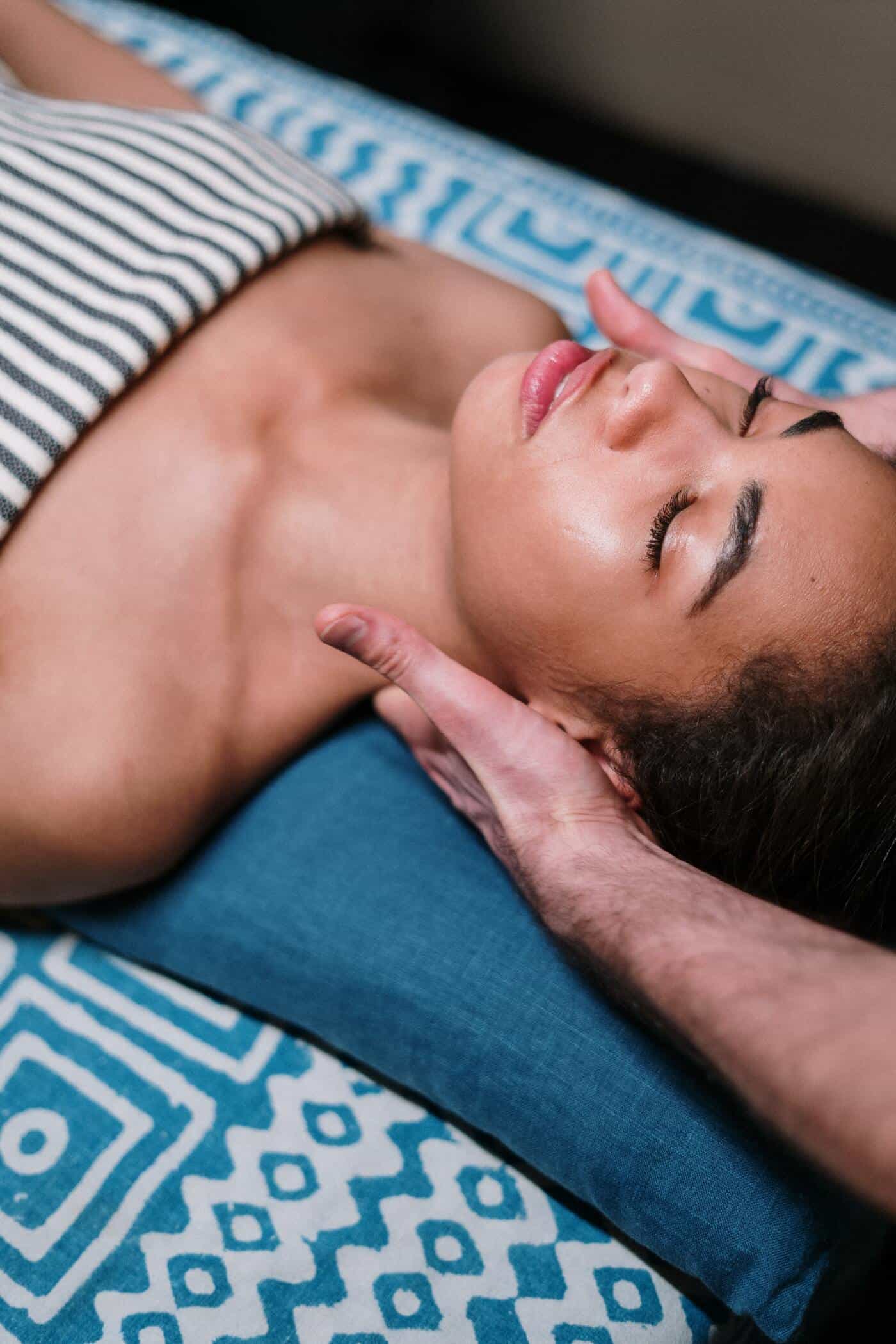 woman on massage bed having